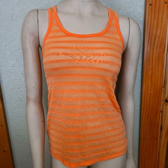 Women's Racer Back Burnout Striped Tank sz. XS - Picture 1 of 4